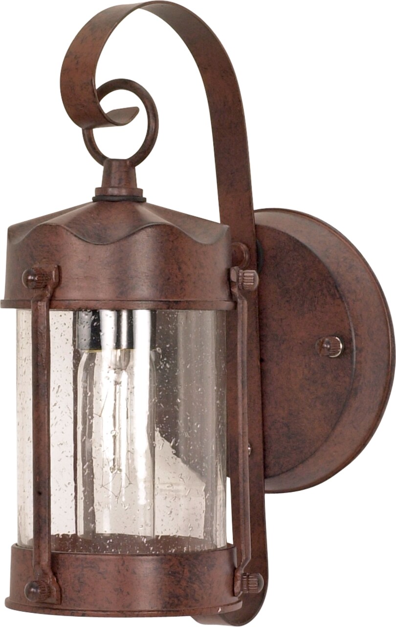 Nuvo 1-Light 11" Wall Piper Lantern w/ Clear Seed Glass in Old Bronze
